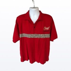Old school Dale Earnhardt Budweiser racing polo size Large shirt VGT Y2K
